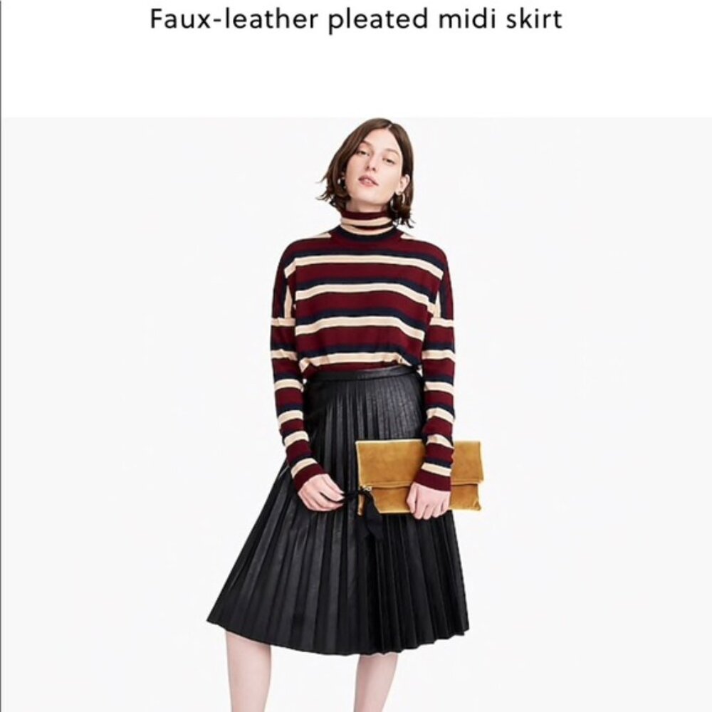 J.Crew Faux Leather Pleated Skirt